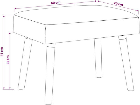 Stoff-Tabouret Beigefarben 60x40x45cm