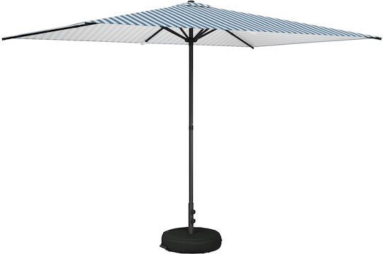 Square Aluminum Blue Parasol 3x3xH2.28m