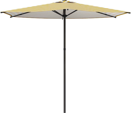 Round Aluminum Garden Parasol Yellow Diameter 2.7xHeight 2.23m