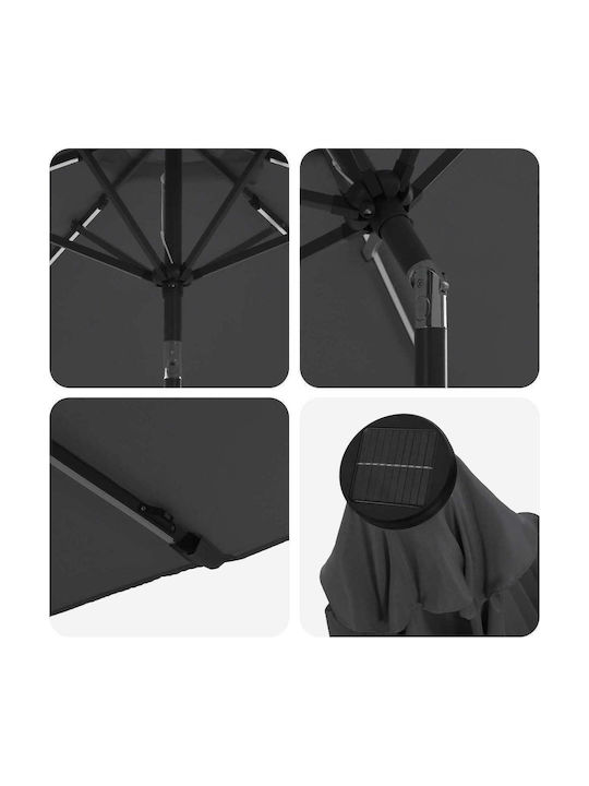 Umbrelă De Aluminiu Gri 3x3xÎnălțime 2.35m