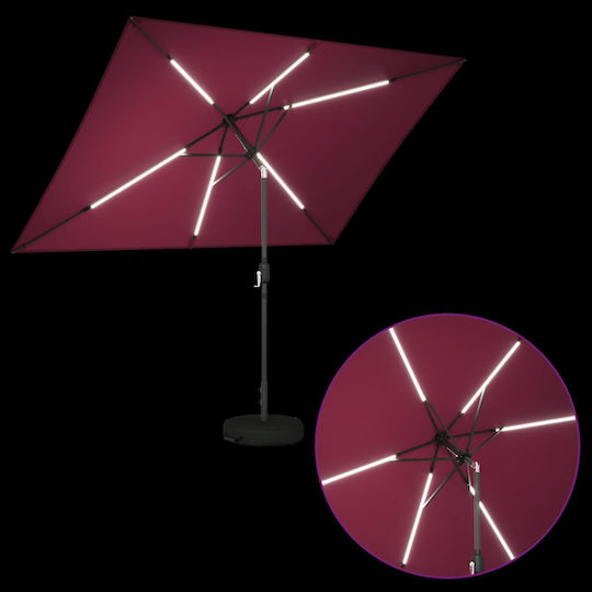 Aluminium-Türkis Garten- und Terrassen-Sonnenschirm 3x3xHöhe 2,35 m