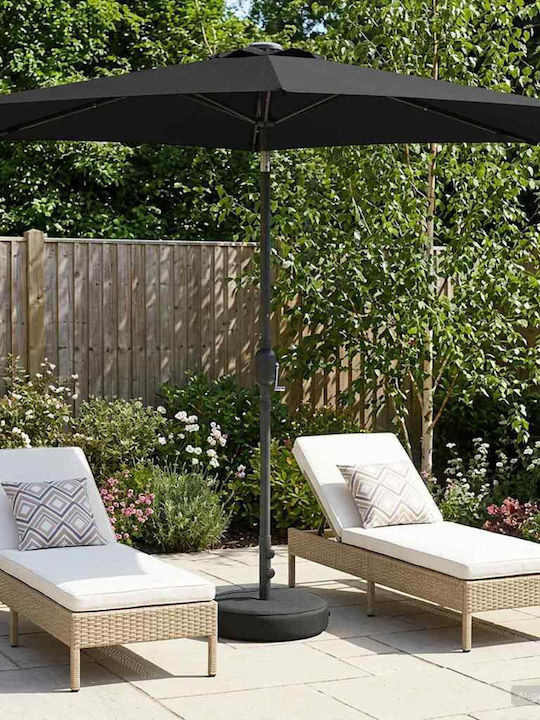 Aluminum Garden Parasol Black 2.7x2.7xHeight 2.35m