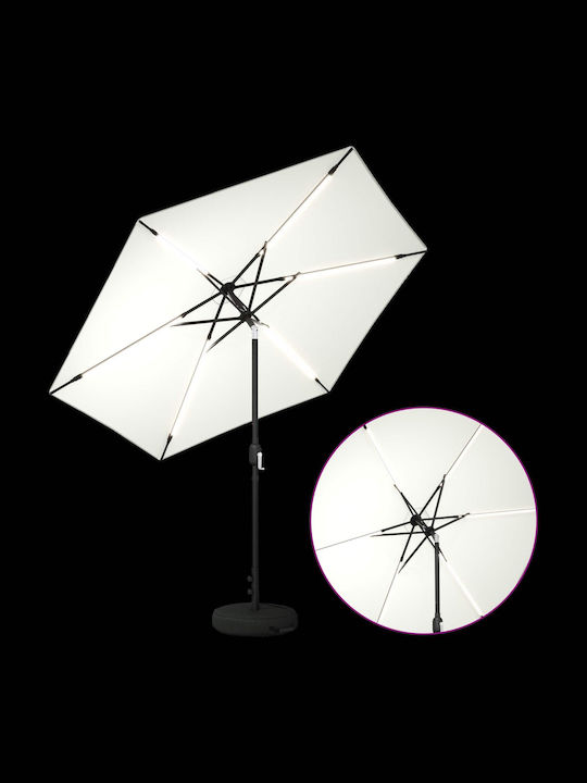 Aluminium Garten- und Terrassen-Sonnenschirm Beige 2,7x2,7xHöhe 2,35 m