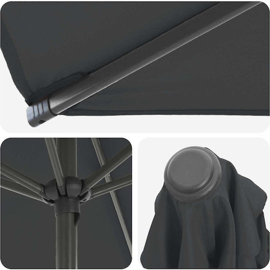 Garten- und Terrassen-Sonnenschirm Rundschreiben Aluminium Grau F2.3xY2.28m