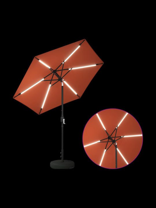 Aluminium Garten- und Terrassen-Sonnenschirm Orange 2,3x2,3xHöhe 2,28 m