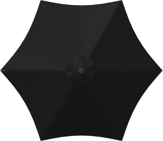 Umbrelă Rotundă Din Aluminiu Neagră Φ3xÎ2,28m