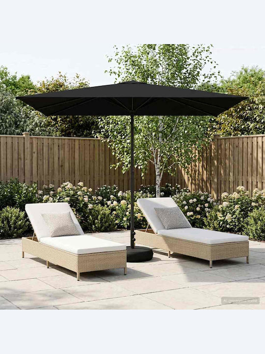 Rundschreiben Aluminium Gartenschirm Schwarz Φ3xΥ2.28m
