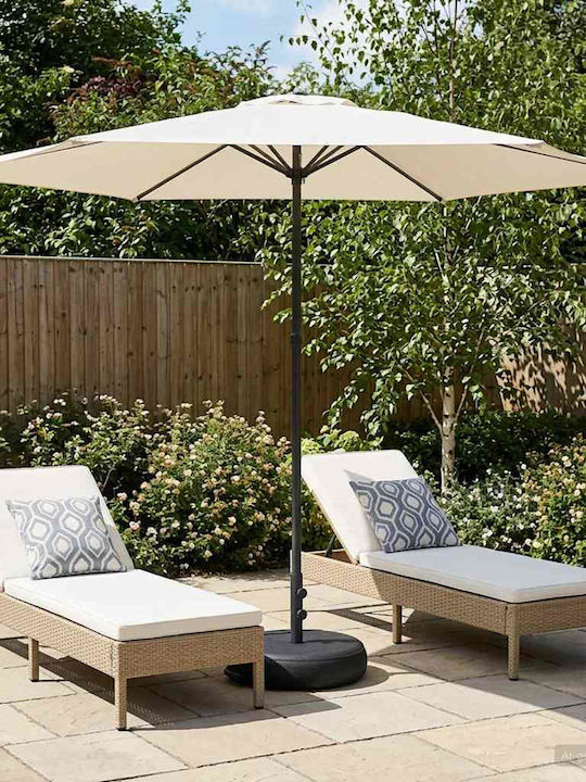 Umbrelă Rotundă Din Aluminiu Bej Φ3xÎnălțime2.28m