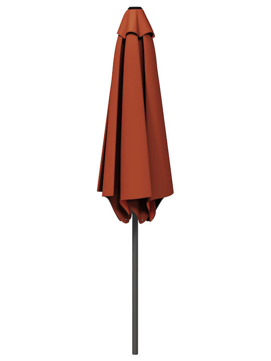 Umbrelă Rotundă Din Aluminiu Portocalie Φ3xÎnălțime2.23m