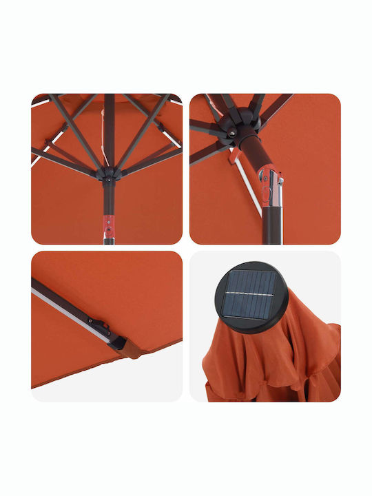 Umbrelă De Aluminiu Portocalie 3x3xÎnălțime2.35m