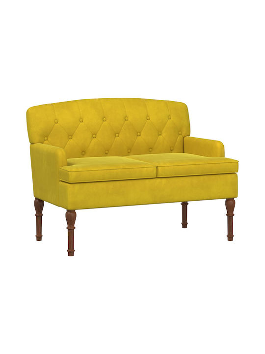Two-Seater Velvet Soft Yellow Couch 111x65x79 cm