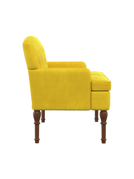 Two-Seater Velvet Soft Yellow Couch 111x65x79 cm