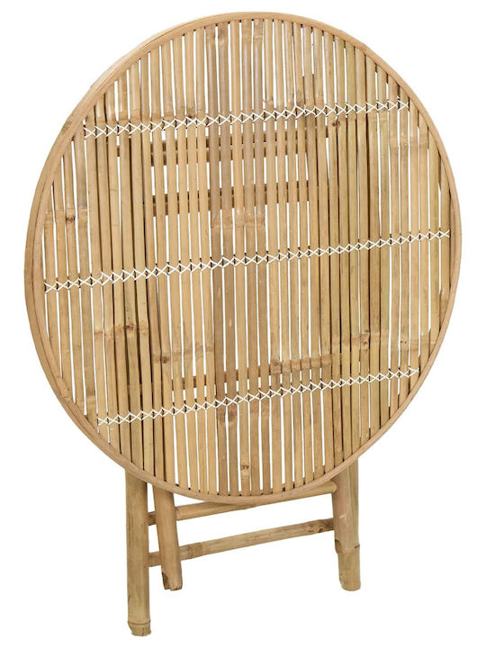 Sitting Room Table for Small Outdoor Spaces Made of Bamboo Foldable Natural 80x70cm