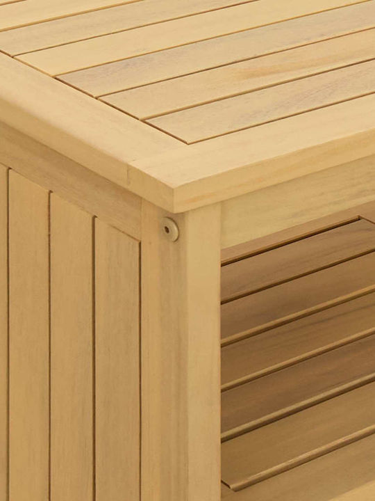 Sitting Room Table for Small Outdoor Spaces Made of Acacia Light Brown 80x35x75cm