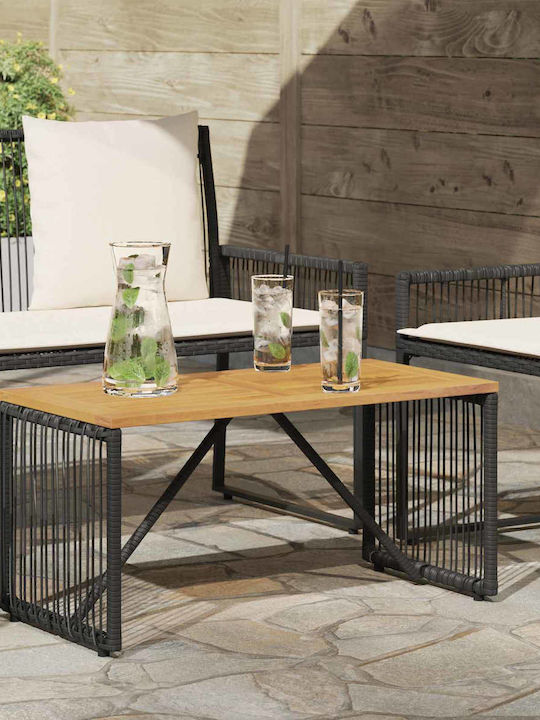 Sitting Room Table for Small Outdoor Spaces Black and Brown 80x40x40cm