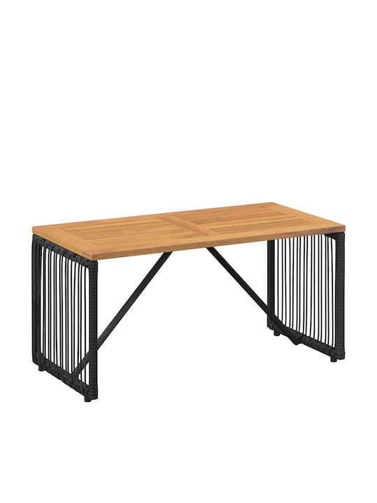 Sitting Room Table for Small Outdoor Spaces Black and Brown 80x40x40cm