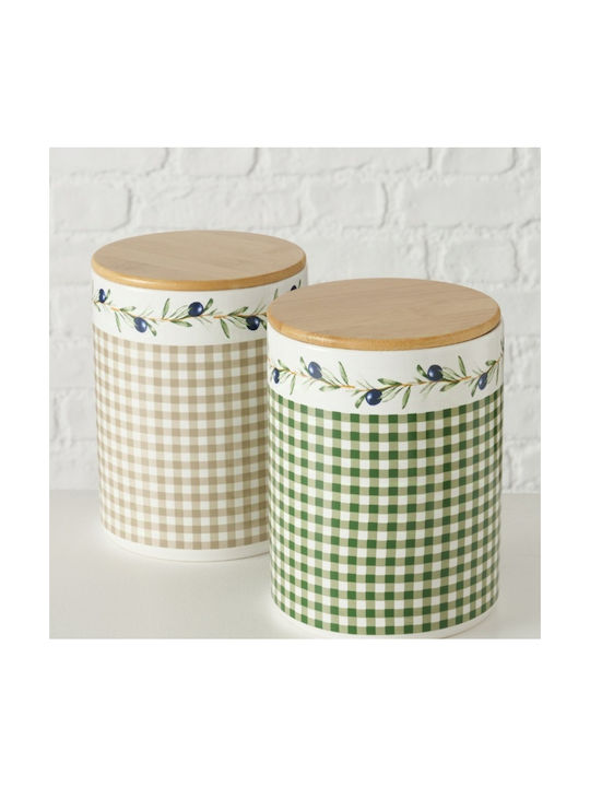 Boltze Set of 3 General Use Vases with Lid Ceramic Beige