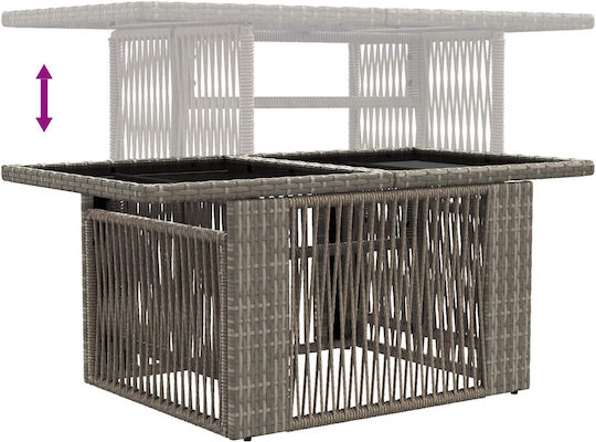 Τραπέζι Καθιστικού Εξωτερικού Χώρου Rattan Γκρι 100x55x37εκ.
