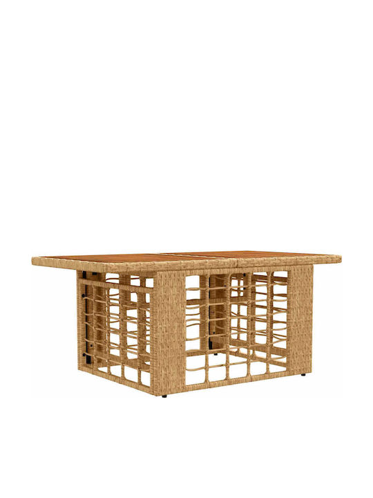 Outdoor Sitting Room Rattan Table Natural 100x55x37cm
