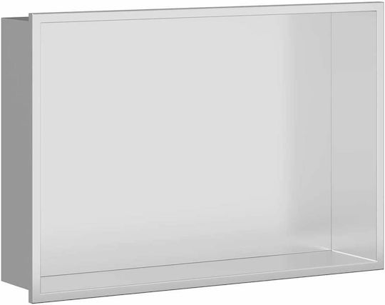 vidaXL Επιτοίχια Ραφιέρα Μπάνιου Μεταλλική 45x9.5x30cm Ασημί