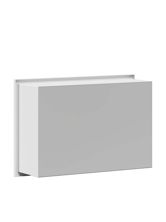 vidaXL Επιτοίχια Ραφιέρα Μπάνιου Μεταλλική 30x9.5x20cm Λευκή