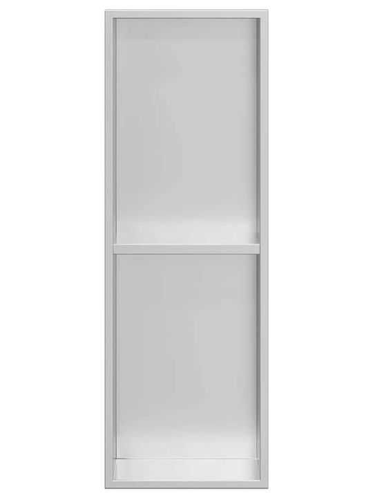 vidaXL Επιτοίχια Ραφιέρα Μπάνιου Μεταλλική 20x9.5x60cm Ασημί
