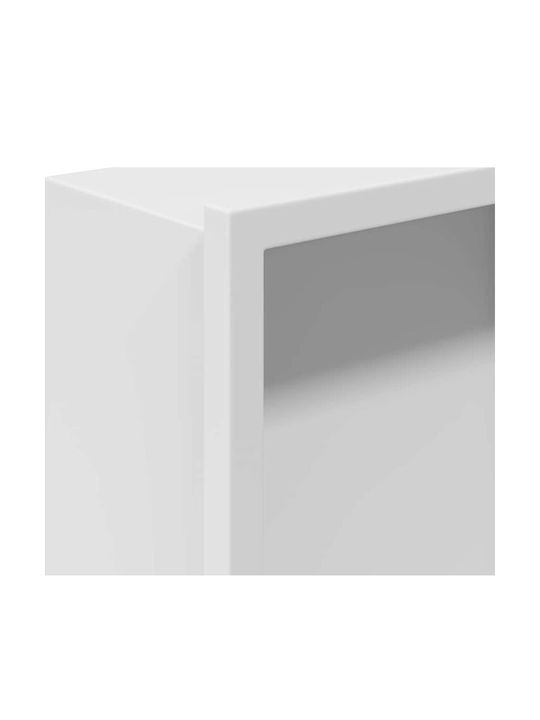 vidaXL Επιτοίχια Ραφιέρα Μπάνιου Μεταλλική 30x9.5x90cm Λευκή