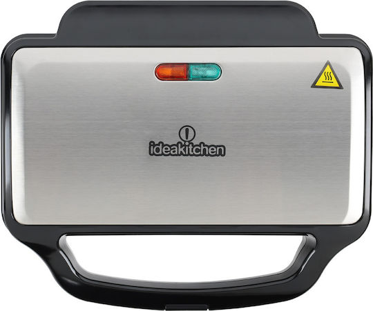 Telemax Ideakitchen XL Deli-Press Sandwich Maker pentru for 2 Sandwiches Sandvișuri 900W Inox