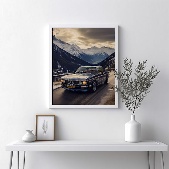 Poster Bmw E9 Coupé Cr067 40cm X 50cm Κορνίζα Φυσικό Ξύλου Μπεζ 63083pd156199f55316