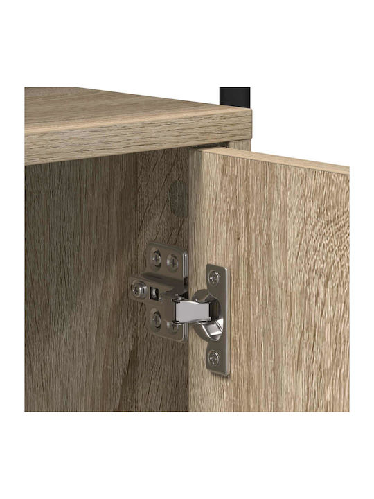 Wooden Bedside Tables with Metal Legs Beige 2 Pieces 35x36.5x61cm