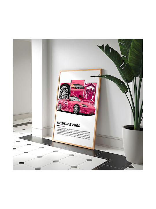 Poster Honda S 2000 Cr024 40cm X 50cm Λευκή Ξύλινη Κορνίζα-63005pd156238f55310