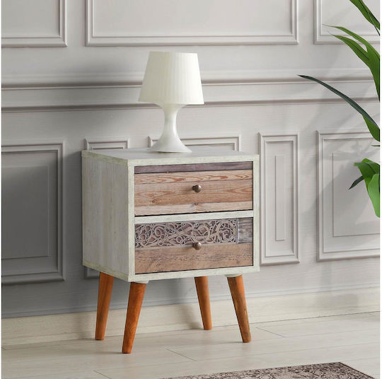 Malmo Wooden Bedside Table White 55x40x55cm Malmo Wooden Bedside Table White 55x40x55cm