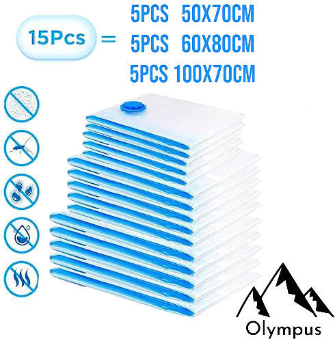 Olympus Plastic Storage Bag For Clothes Airtight and with Vacuum 15pcs