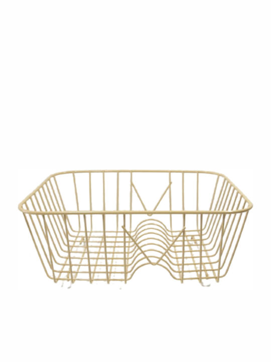 Metallisches Beige Abtropfkorb 31.5x28.5x15cm