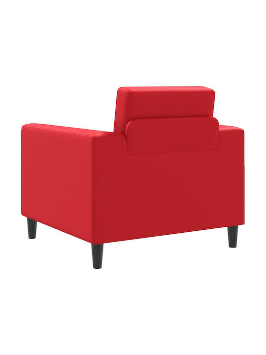 Armchair in Red Artificial Leather 90x88x85cm