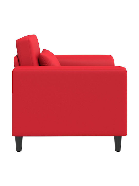 Armchair in Red Artificial Leather 90x88x85cm