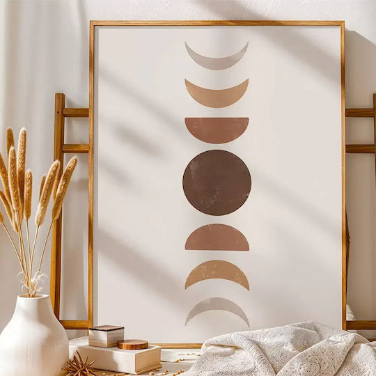 Poster Moon Geometry Pst178 40cm X 50cm Λευκή Ξύλινη Κορνίζα-56155pd156622f55310