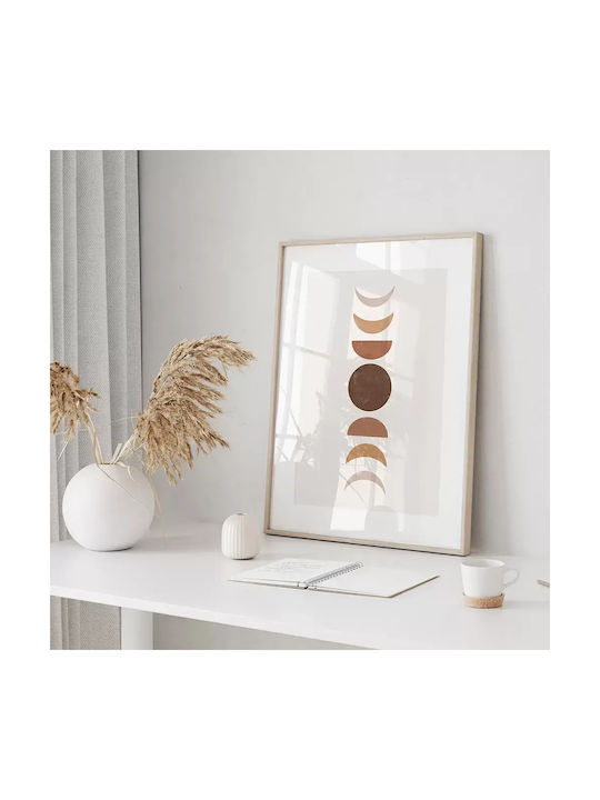 Poster Moon Geometry Pst178 40cm X 50cm Λευκή Ξύλινη Κορνίζα-56155pd156622f55310