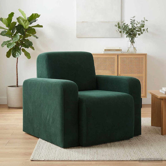Velvet Armchair Dark Green 88x90x77cm