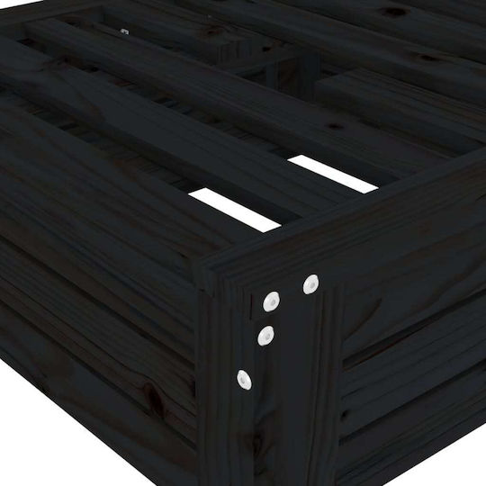 vidaXL Βάση Ομπρέλας Ξύλινη Μαύρο 63.5x63.5x26cm