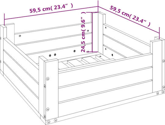 vidaXL Βάση Ομπρέλας Ξύλινη Μαύρο 63.5x63.5x26cm