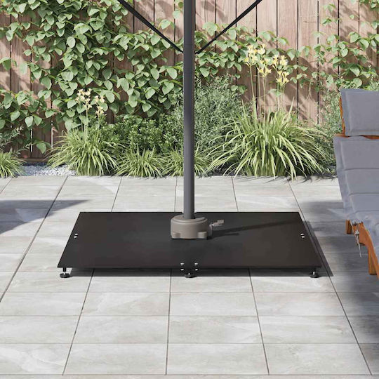 vidaXL Klappbar Schirmständer aus Metall Black Velvet-Black Metal 100x100x4cm
