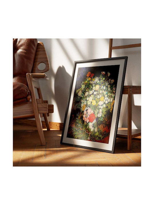 Poster Bouquet Flowers Art115 40cm X 50cm Premium Black Wooden Frame