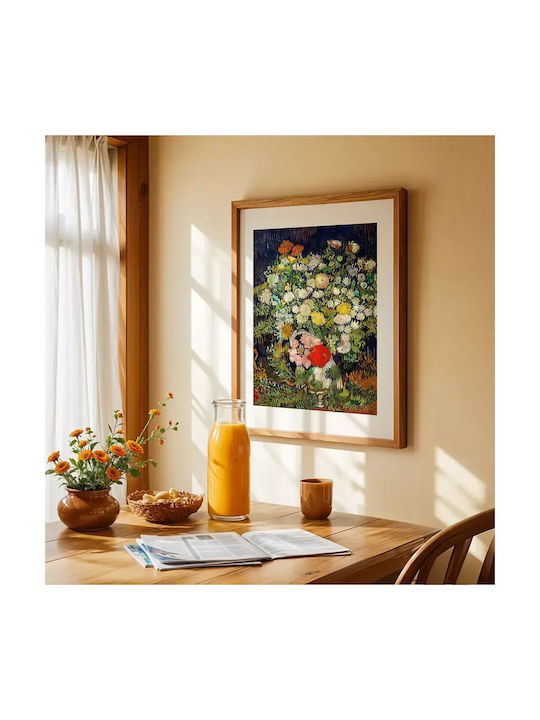 Poster Bouquet Flowers Art115 40cm X 50cm Premium Black Wooden Frame