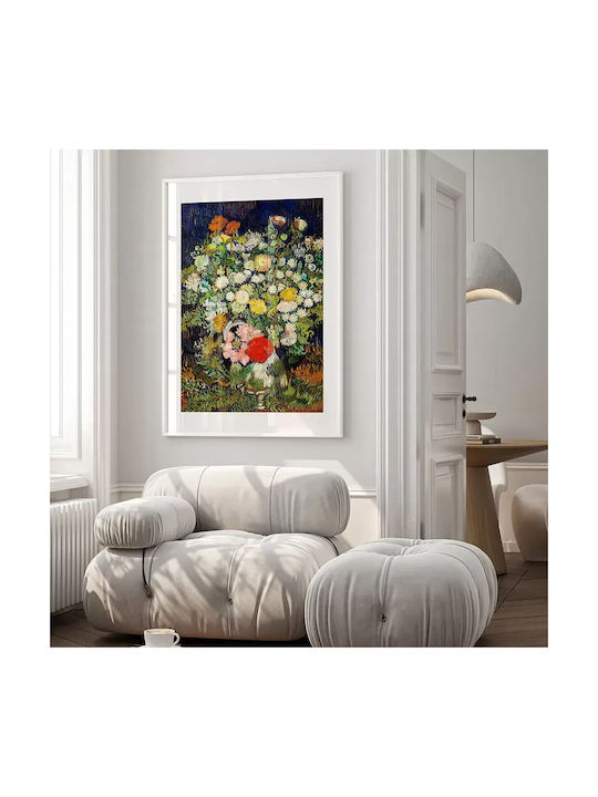 Poster Bouquet Flowers Art115 40cm X 50cm Premium Black Wooden Frame