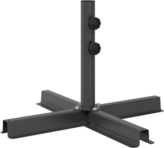 vidaXL Метална Стойка За Чадър Черен 50x50x40см
