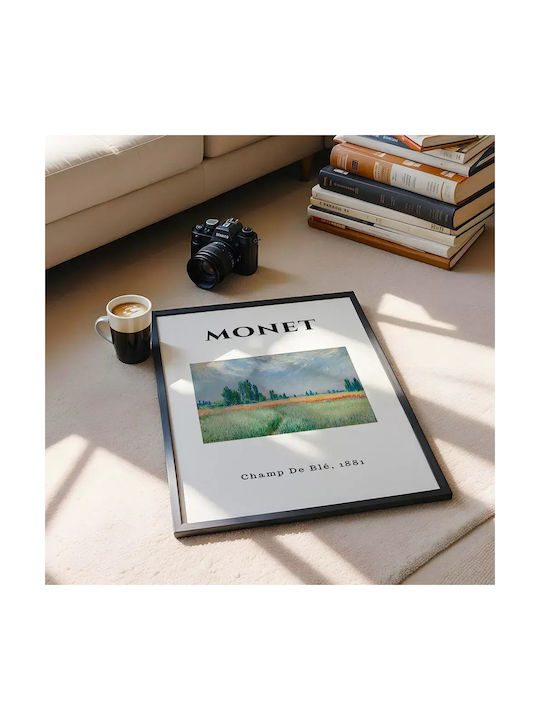 Poster Monet Champ De Ble Art010 40cm X 50cm White Wooden Frame
