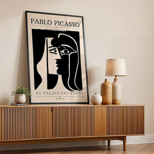 Poster Pablo Picasso Au Palais Des Papes Art077 40cm X 50cm Frame Natural Wood Beige