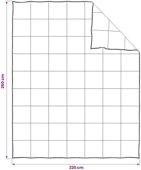 vidaXL King Size Decke 260x220cm Weiß