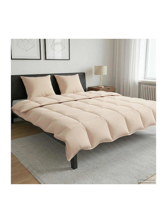 vidaXL Super King Decke 220x240cm Beigefarbe